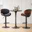 Ensemble de 2 tabourets de bar pivotants en bois cintré à hauteur réglable avec siège, dossier et repose-pieds en cuir synthétique, comptoirs de cuisine modernes pour bar, salle à manger