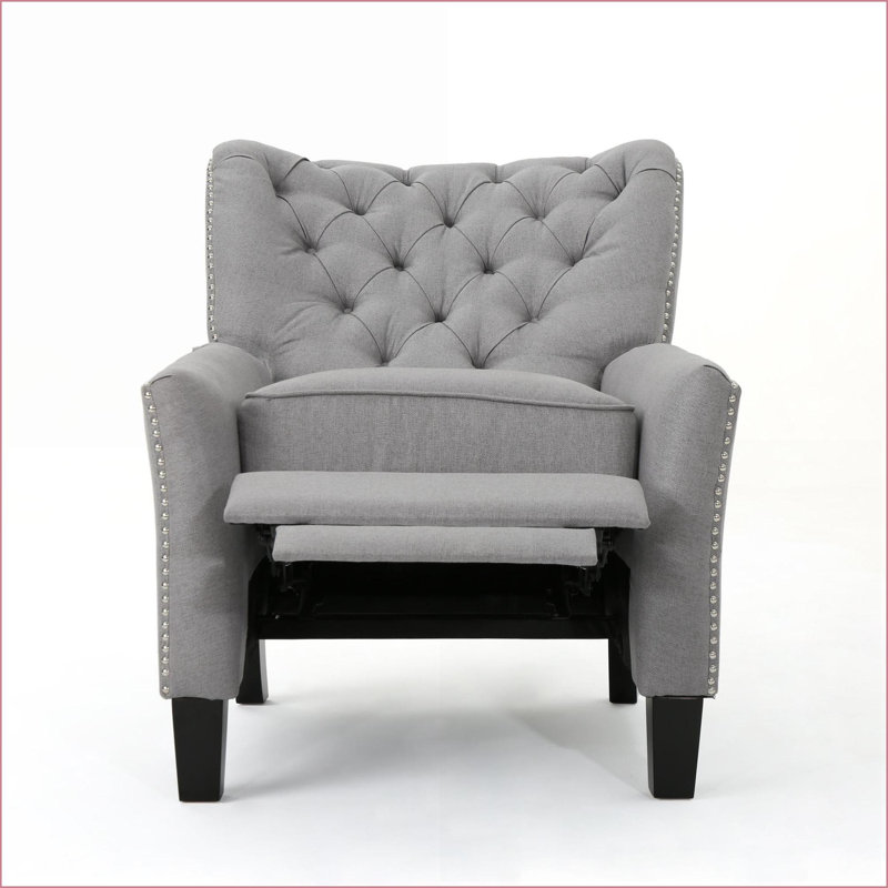 Fauteuil inclinable inclinable moderne en tissu gris clair | Gris clair | Tissu