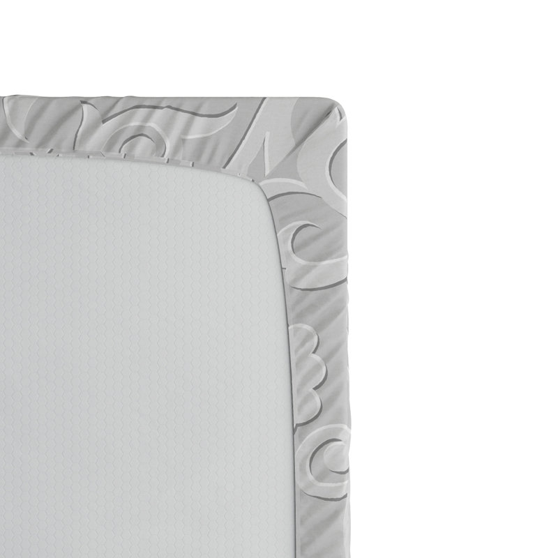 Microfiber Floral Fitted Sheet, Twin Fitted Sheet, Light Gray Floral