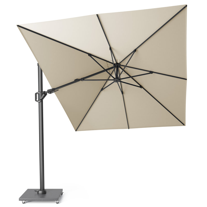Batson 350cm X 260cm Rectangular Cantilever Parasol, Black, Champagne