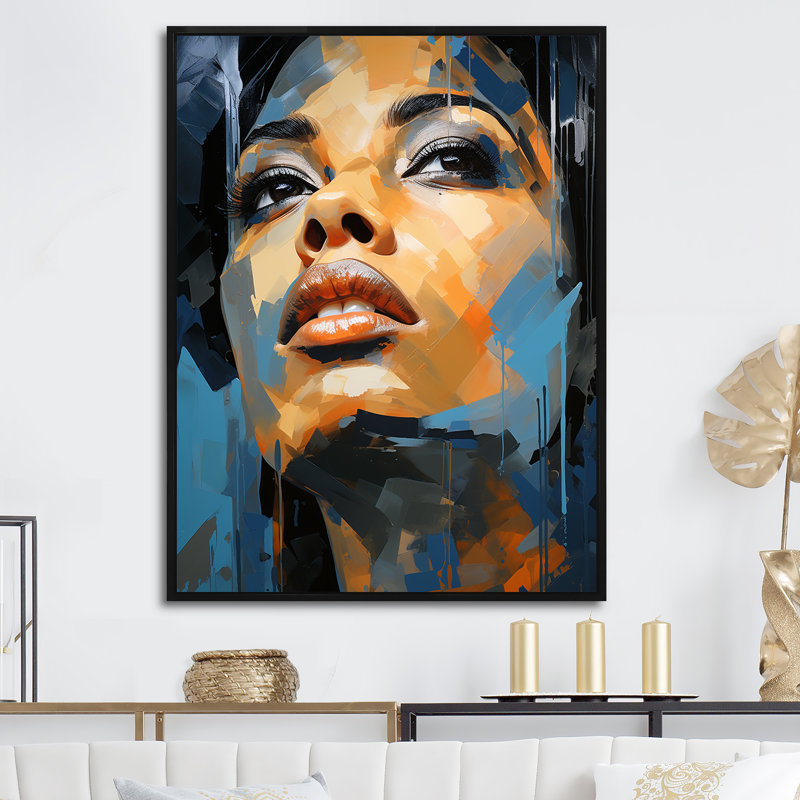 Azure Aaliyah Portrait - célébrités, impressions sur toile_105710, Cadre flottant noir, H 32 po x l 16 po x P 1 po
