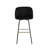 Fixed-Height Barstool With Swivel In Black Metal And Black Velvet With Square Gold Metal Footrest - Set Of 2-1274691642