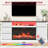 Modern 3-Sided Glass TV Stand With Electric Fireplace For Tvs Up To 80", Entertainment Center With LED Lights, Storage Cabinet & Drawers For Living Room