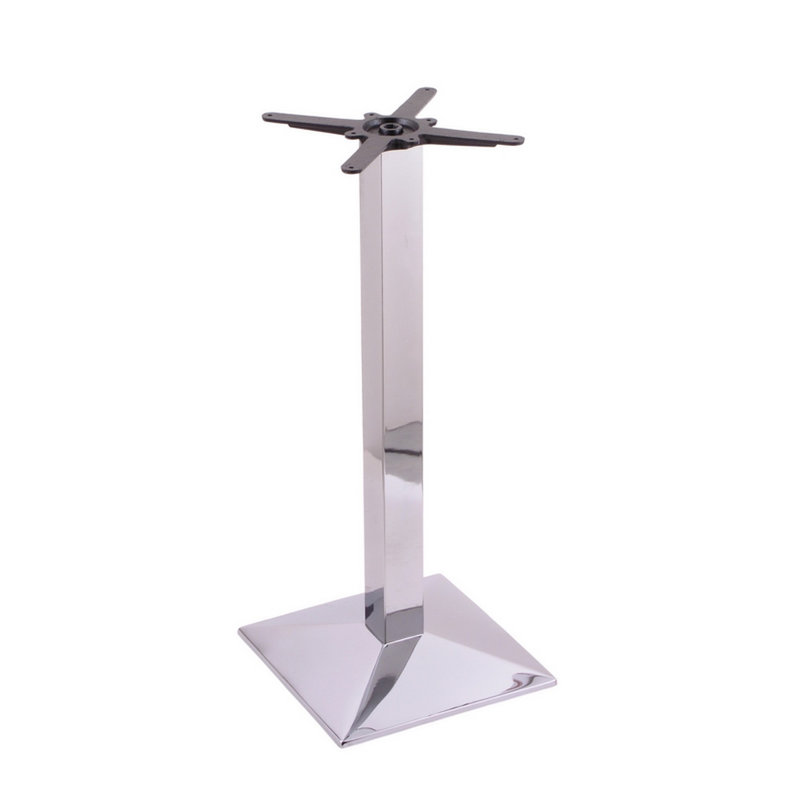 34 po de hauteur, base de table carrée, Chrome