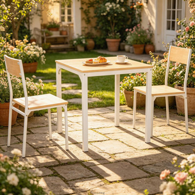 Ensemble 3 pièces de mobilier de table et de chaise pour appartement, 1 table et 2 chaises