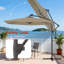 Parasol de terrasse 8,2 pi à DEL: Protection contre le soleil et la pluie avec éclairage ambiant-236663227