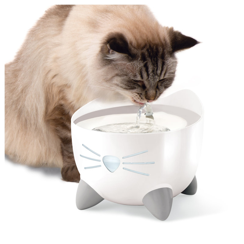 Catit Pixi Fountain, Stainless Steel, Off White