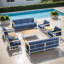 Ensemble de conversation moderne pour l'extérieur en métal pour 10 personnes avec 4 chaises pivotantes Coan-605848530