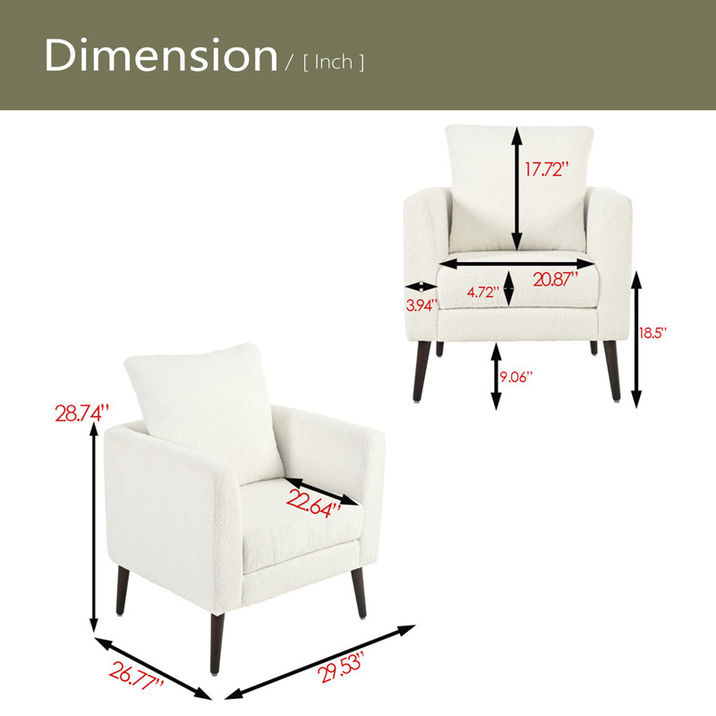 Fauteuil demi-tonneau en tissu Teddy, Ourson blanc