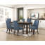 Ensemble de 2 chaises d'appoint rembourrées en tissu texturé bleu