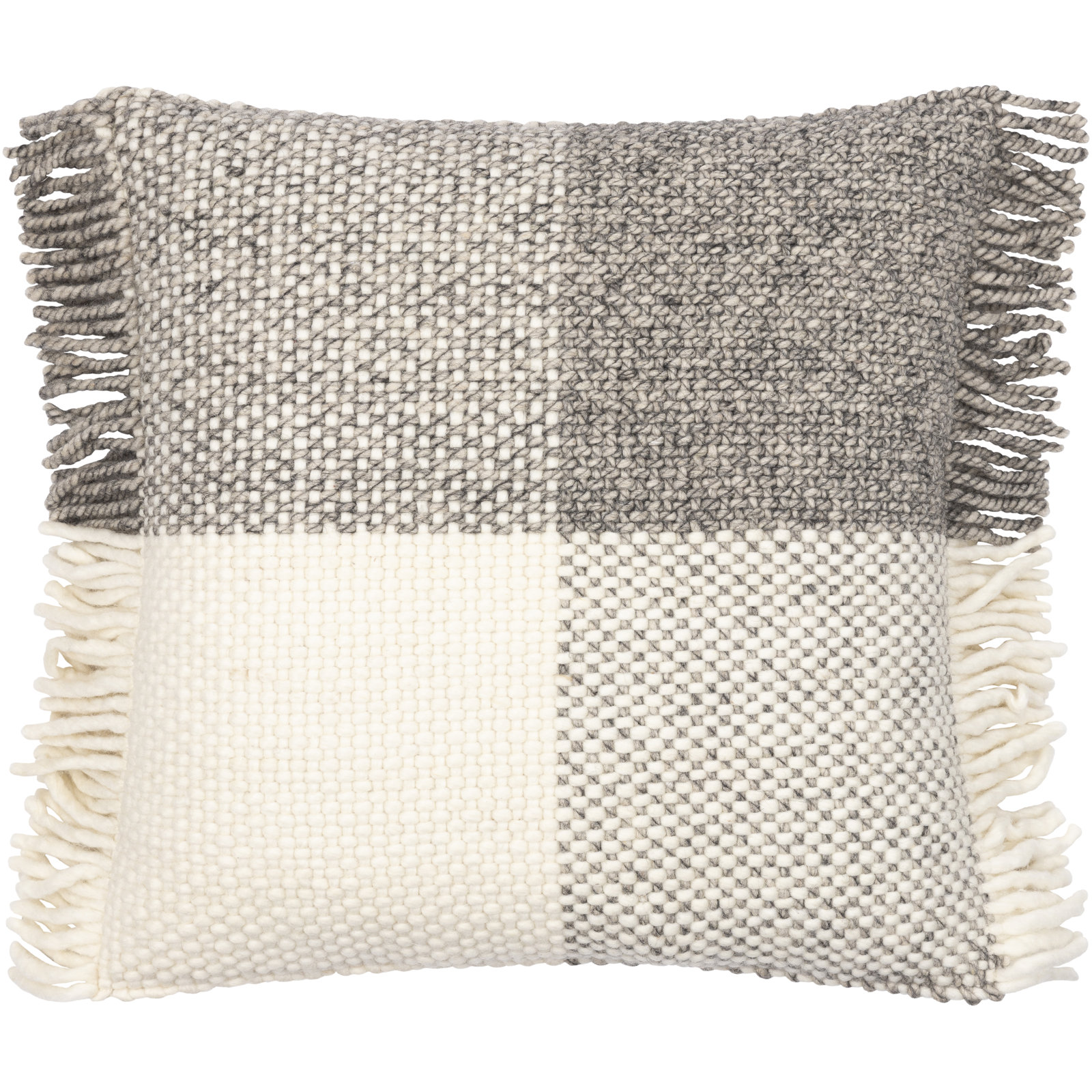 Cypress Fringed Throw Pillow, 22" x 22", Polyester/Polyfill