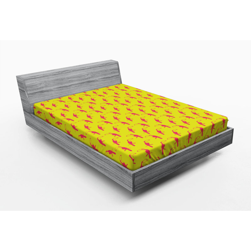 Microfiber Fitted Sheet, Full Fitted Sheet, Pale Orange Geometric 8