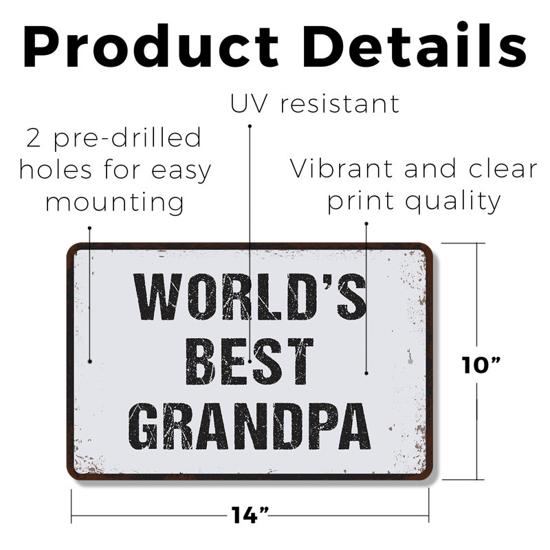 Enseigne en plastique World's Best Your Word Of Choice 10 po x 14 po, H 10 po x l 14 po x P 0,1 po