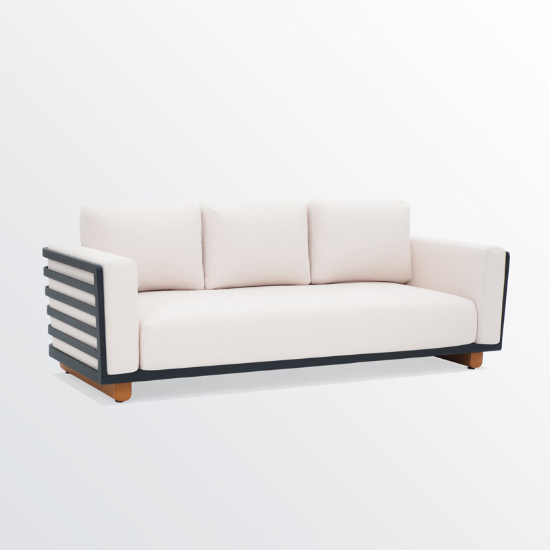 88.2'' Powder Coated Aluminum Outdoor Patio Sofa With 8.7'' Seat Cushions