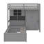 Lit superposé simple équipé d'un lit relevable hydraulique, d'une armoire, d'unités de rangement et de tiroirs-1546413559