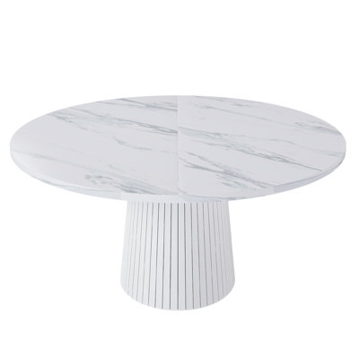 47 Inch Round MDF Dining Table For 4 (Not Including Chair)