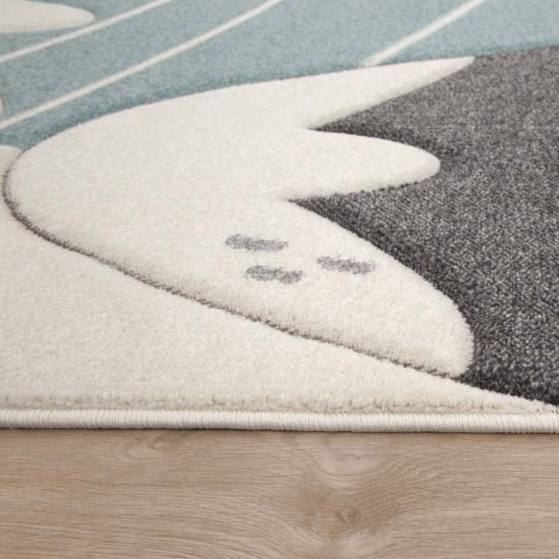 Coombs Machine Woven Cream/Grey Rug, Round 160cm