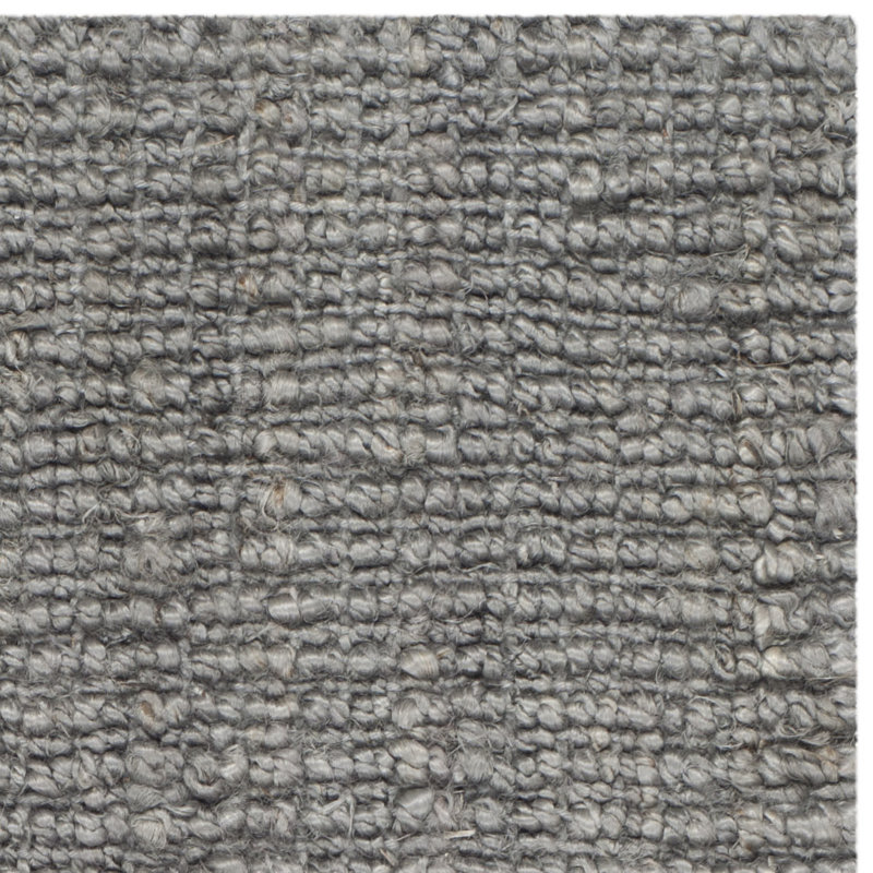 Tapis gris en jute / sisal tissé à plat à la main Alda, Rectangle 2 pi 6 po x 4 pi