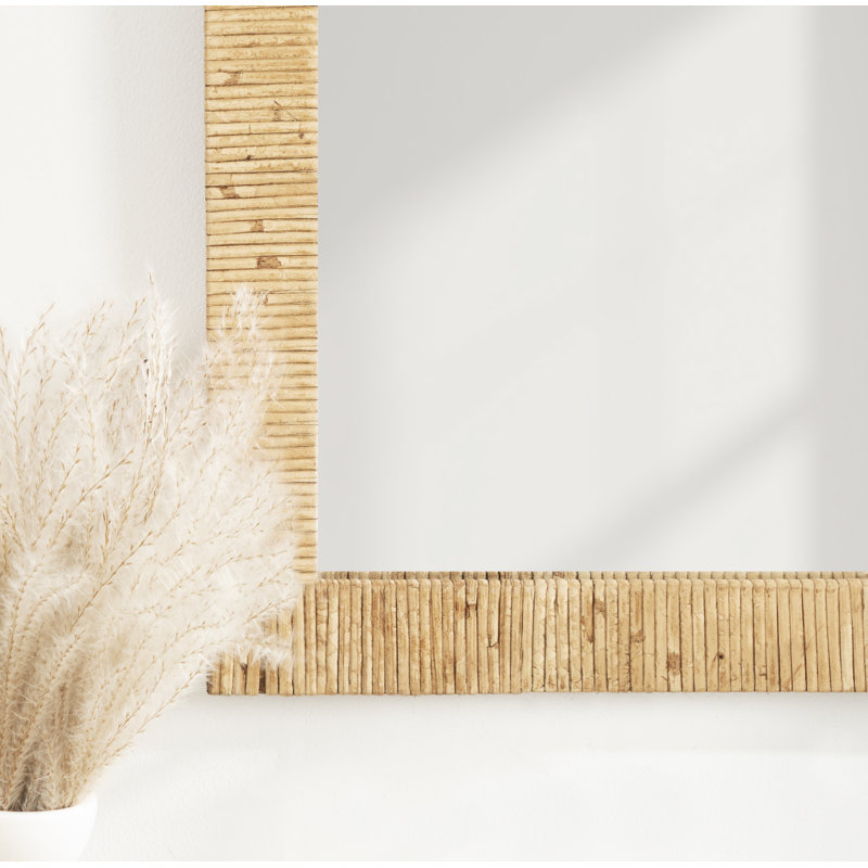 Ashwini Engineered Wood Flat Mirror, 32" H x 28" W, Natural