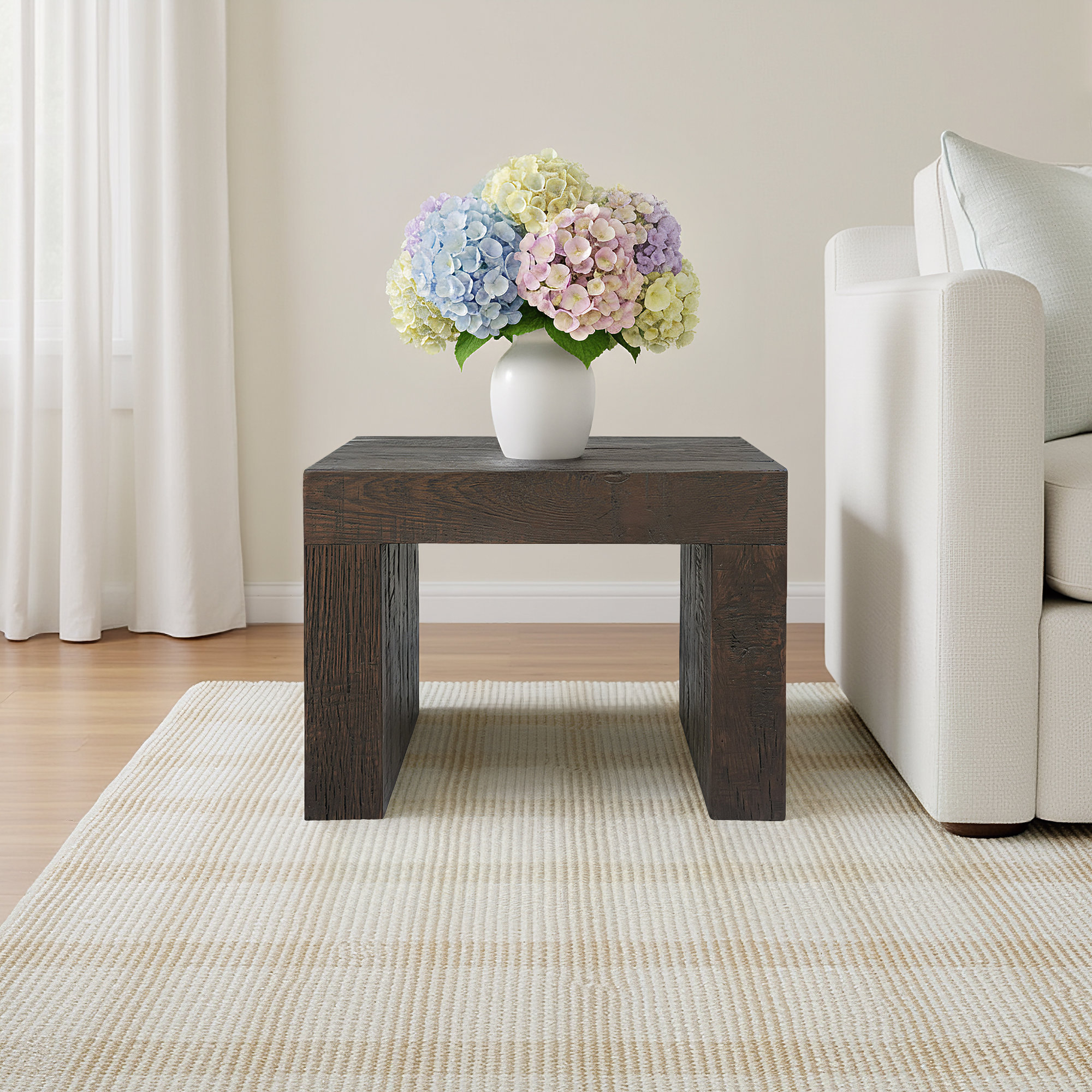 Adams Reclaimed Wood Stool, Brown