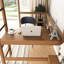 Lit mezzanine simple avec bureau et tête de lit moelleuse - utilisation pratique et naturelle