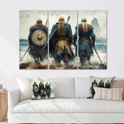 Viking Warriors Landscape - Vikings Art Wall Art Living Room Set