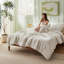 Ensembles d'édredon de taille très grand - Literie 3 pièces en molleton gris clair moelleux, esthétique rayée confortable pour les chambres modernes et les chambres d'amis, décoration intérieure de luxe toutes saisons-110437409-105492176