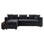 Canapé modulaire avec canapé en forme de L de 93,7 po et compartiment de rangement en bois pour le salon, noir-129891935