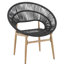 Chaise de salle à manger d'extérieur pour 2 personnes, coussins gris, simili foncé, rouille - structure pour lecture de patio