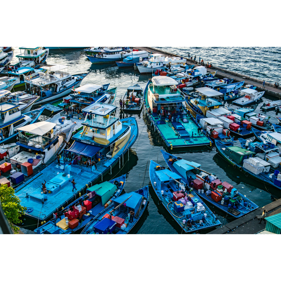 Boote in Male, Malediven - Fotografie auf Leinwand