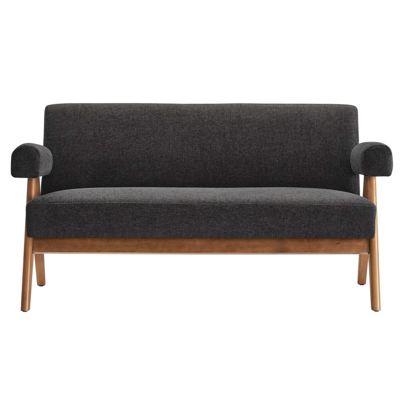 Modway Lyra 59'' Loveseat, Dark Gray Revolution Performance Fabrics