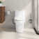 Grosofi 1.1/1.6 GPF Dual Flush Compact Elongated One-Piece Toilet in White for Space Saving (Seat Included)