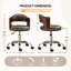 Chaise de bureau en bois en forme d'anneau avec pieds et roues-1235453046