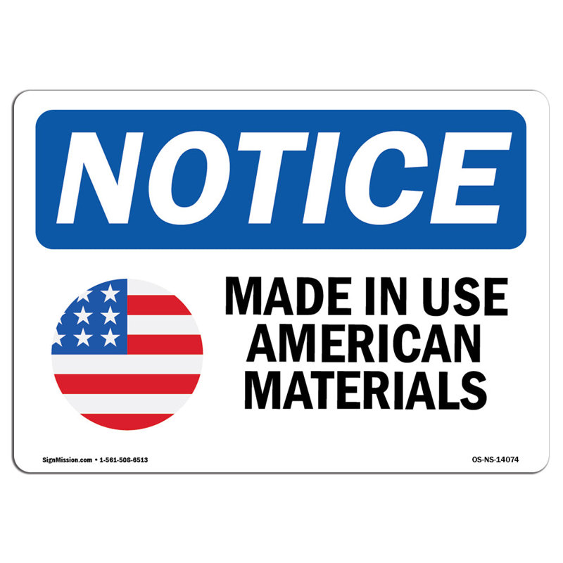 Plaque en aluminium fabriquée aux États-Unis 12 x 18