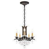 Vesca 5 Light 15in x 15in Pendant in Black with Clear Heritage Handcut Crystals