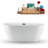 59" Streamline Freestanding Soaking Acrylic Bathtub With Drain and Bamboo Tray-75288779