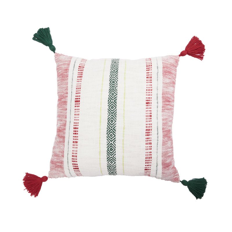 Barton Tassels Cotton Blend Throw Pillow