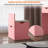 3-in-1 Multifunctional Dressing Table & Stool Set, 3-Color Lighting Modes, HD Mirror, 2 Sliding Drawers & Hidden Storage Stool-1919697043