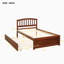 Lit plateforme en bois avec lit gigogne coulissant-129345138