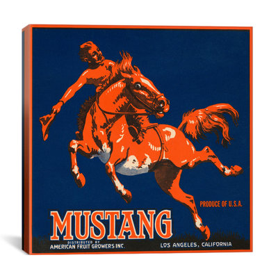 « mustang branded », lit rétro sur toile