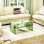 Table basse en acrylique transparent pour le salon, table de bout rectangulaire moderne en Lucite avec tablette de rangement ouverte, design contemporain robuste et facile à nettoyer