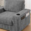 Canapé simple surdimensionné de 42 po, fauteuil en fausse fourrure de lapin avec porte-gobelets, méridienne rembourrée avec repose-pieds avec rangement et accoudoirs, canapé-lit avec siège profond pour le salon, appartement
