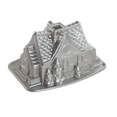 Nordic Ware Bundt® Gingerbread House Fluted Cake Pan In Silver