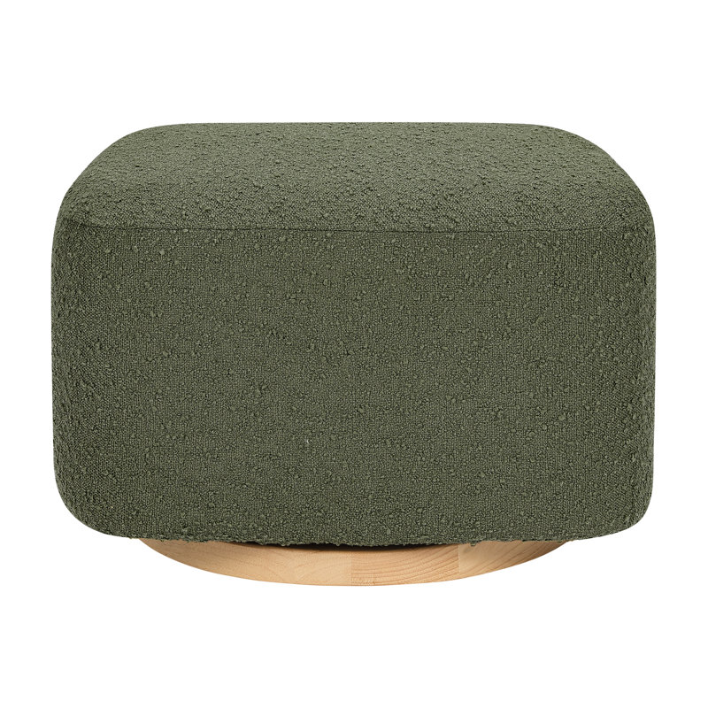 Kiwi Gliding Ottoman, Olive Boucle, Natural