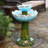 Audhumbla Solar Powered 28.35'' 2-Tier Flower Resin Birdbath Outdoor Fountain with Lights