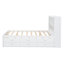 Lit plateforme double avec lit gigogne, tiroirs et prises USB-127420571