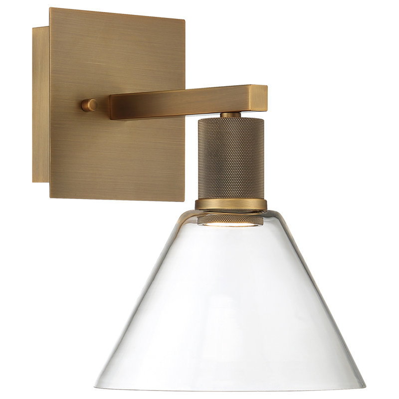 Southglenn Steel Armed Sconce, Antique Brushed Brass