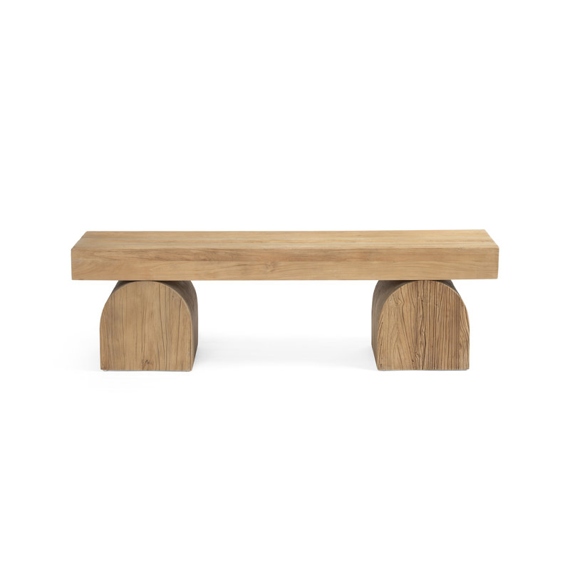 Francois 60" Solid Wood Bench, Reclaimed Natural Elm
