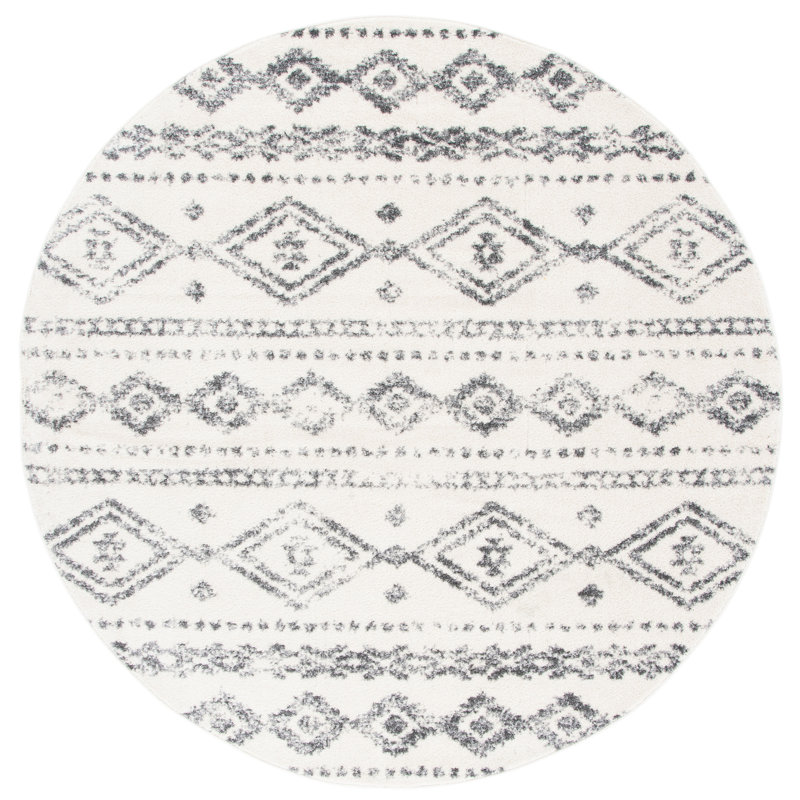 Tapis ivoire / gris Gulick, Rond 6 pi 7 po