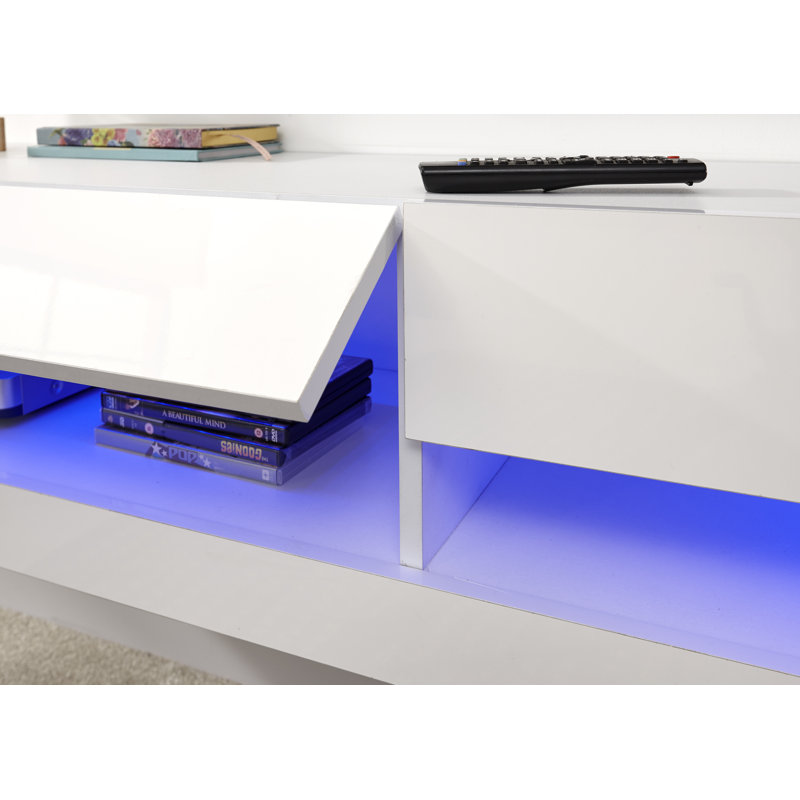Allon Unfinished Floating TV Stand, White, 30cm H x 150cm W x 38cm D
